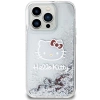 Hello Kitty Liquid Glitter Charms Kitty Head Hülle für iPhone 13 Pro / 13 – Silber