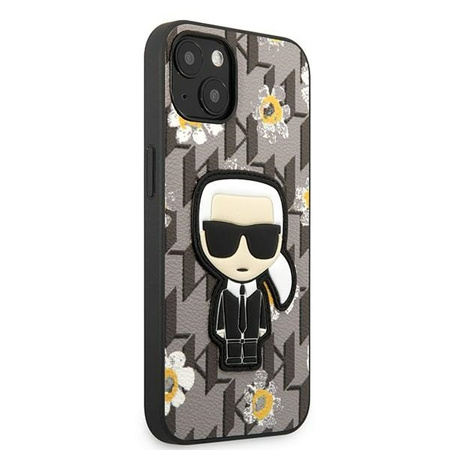 Oryginalne Etui IPHONE 13 MINI Karl Lagerfeld Flower Ikonik Karl (KLHCP13SPMNFIK1) szare