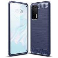 Carbon Case elastyczne etui pokrowiec Huawei P40 niebieski