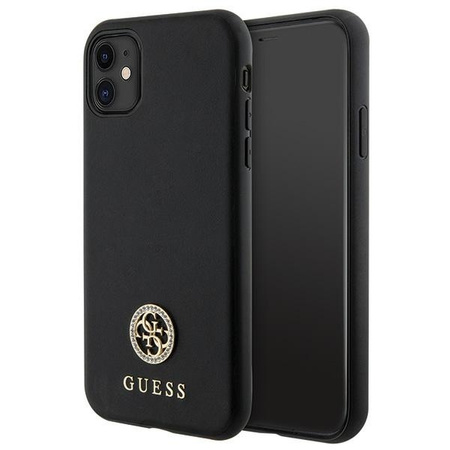 Original Case IPHONE 11 Guess 4G Strass Metal Logo (GUHCN61PS4DGPK) black