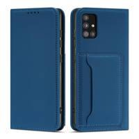 Magnetkartenhülle Hülle für Samsung Galaxy A12 5G Tasche Geldbörse Kartenhalter Blau