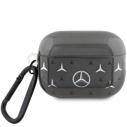 Original Handyhülle APPLE AIRPODS PRO 2 Mercedes Cover Large Star Pattern (MEAP28DPMGS) schwarz