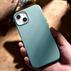 iCarer Litchi Premium Leather Case iPhone 14 Magnetic Leather Case with MagSafe Green (WMI14220709-GN)