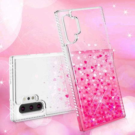 Etui IPHONE 12 MINI Diamond Liquid Przelewany Brokat różowe