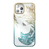 Luxury iPhone 14 Case with Kingxbar Phoenix Crystals - Gold and Blue