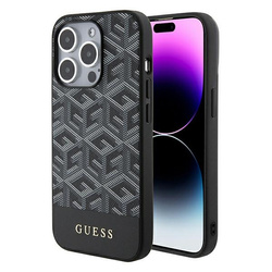 Guess nakładka do iPhone 15 Pro 6,1&quot; GUHMP15LHGCFSEK HC MAGSAFE GCUBE PU STRIPE czarna