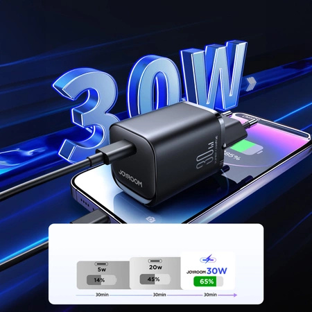 Joyroom JR-TCF07EU Speed ​​Series 30W USB-C PD/QC/AFC/FCP wall charger - black