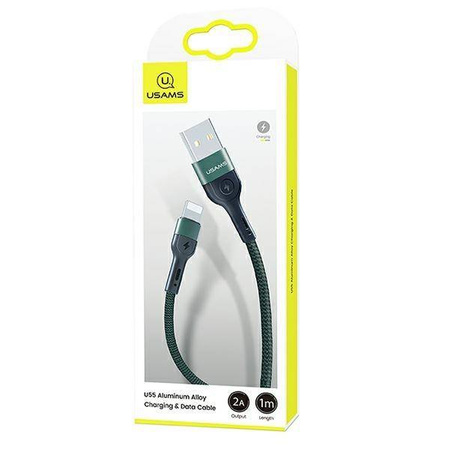 USAMS Kabel pleciony U55 2A lightning 1szt. for set U55 zielony/green 1m SJ448USBSG02 (US-SJ448)