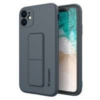 Wozinsky Kickstand Case elastyczne silikonowe etui z podstawką iPhone 12 Pro Max granatowy