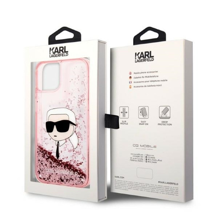 Karl Lagerfeld Liquid Glitter NFT Karl's Head - Etui iPhone 14 Plus (różowy)