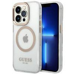 Guess GUHMP14LHTRMD iPhone 14 Pro 6,1" złoty/gold hard case Metal Outline Magsafe