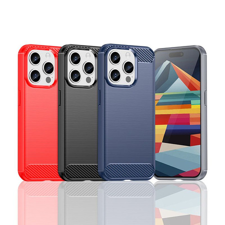 Elastyczne etui wzór karbon do iPhone 15 Pro Carbon Case - czarne