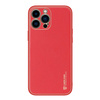 Dux Ducis Yolo elegant case made of soft TPU and PU leather for iPhone 13 Pro red