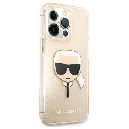 Karl Lagerfeld KLHCP13LKHTUGLGO iPhone 13 Pro / 13 6,1" złoty/gold hardcase Glitter Karl`s Head