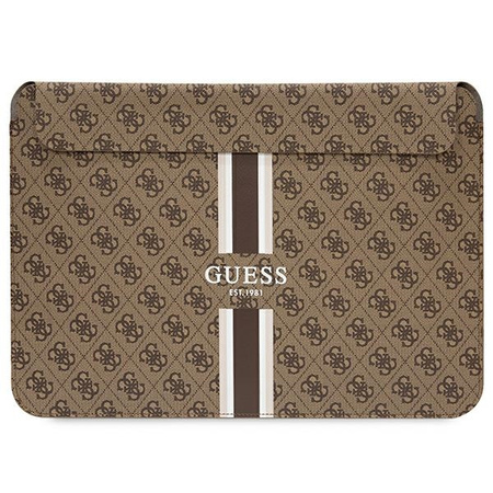 Guess Sleeve GUCS14P4RPSW 14" brązowy/ brown 4G Printed Stripes