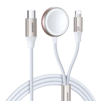 Joyroom 2-in-1 Lightning Kabel und induktives Ladegerät für Apple Watch 1,5 m weiß (S-IW011)