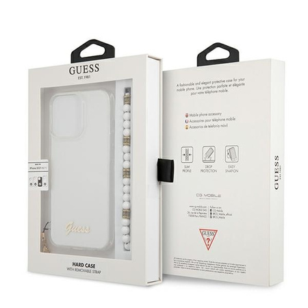 Guess GUHCP13LKPSWH iPhone 13 Pro / 13 6.1 &quot;Transparent hardcase White Pearl