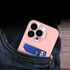 Leder Stand Case für iPhone 14 Pro Card Wallet Cover mit Ständer Pink