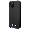 Original Case IPHONE 14 BMW Leather Stamp Tricolor MagSafe (BMHMP14S22PTDK) black