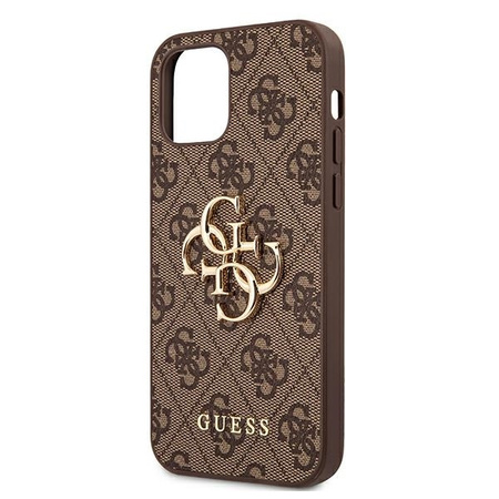 Guess GUHCP12M4GMGBR iPhone 12/12 Pro 6,1" brązowy/brown hardcase 4G Big Metal Logo