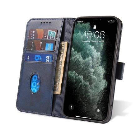 Magnet Case elegancki futerał etui pokrowiec z klapką i funkcją podstawki Poco M4 Pro 5G niebieski