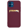 Card Case silicone wallet case with card holder documents for Samsung Galaxy S21+ 5G (S21 Plus 5G) burgundy