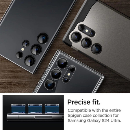 Spigen Optik.tR EZ Fit Camera Protector for Samsung Galaxy S24 Ultra - Black 2 pcs.