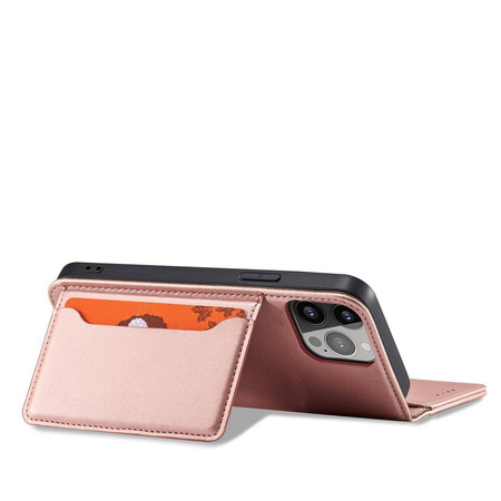 Magnetkartenhülle für iPhone 13 Pro Max Tasche Kartenetui Kartenhalter Rosa