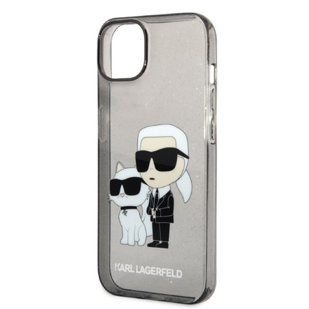 Karl Lagerfeld IML Glitter NFT Karl & Choupette - Etui iPhone 14 Plus (czarny)