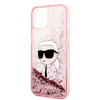 Karl Lagerfeld Liquid Glitter NFT Karl's Head - Etui iPhone 14 Plus (różowy)