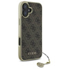 Oryginalne Etui IPHONE 16 PLUS Guess Hardcase 4G Charms Collection (GUHCP16MGF4GBR) brązowe