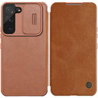 Nillkin Qin Leather Pro Case Case for Samsung Galaxy S22 + (S22 Plus) Camera Protector Holster Cover Flip Cover Brown