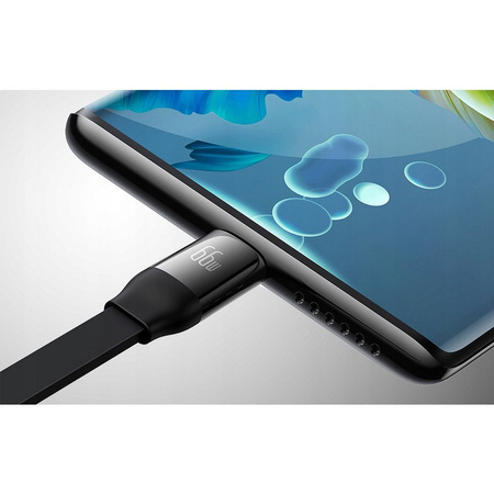 Baseus Bright Mirror 2 retractable cable 3in1 USB Type A - micro USB + Lightning + USB Type C 66W 1.1m black (CAMJ010101)