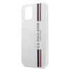 US Polo Assn Shiny Tricolor Stripes - Etui iPhone 12 Pro Max (biały)