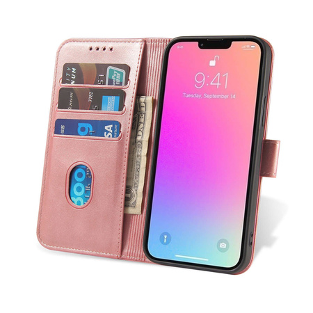 Wallet Case with Stand for iPhone 15 Pro Magnet Case - Pink