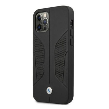 Etui BMW BMHCP12LRSCSK iPhone 12 Pro Max 6,7" czarny/black hardcase Leather Perforate Sides