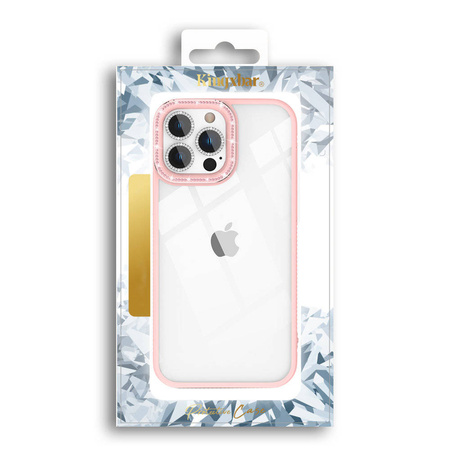 Kingxbar Sparkle Series etui iPhone 13 Pro Max z kryształami obudowa pokrowiec na tył plecki różowy