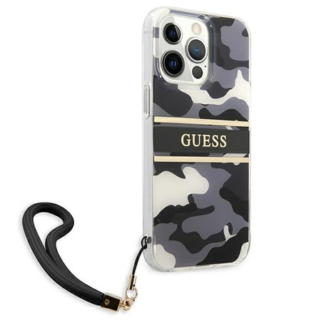 Guess GUHCP13LKCABBK iPhone 13 Pro / 13 6.1 &quot;black / black hardcase Camo Strap Collection