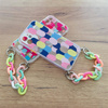 Color Chain Case żelowe elastyczne etui z łańcuchem łańcuszkiem zawieszką do iPhone XS / iPhone X wielokolorowy