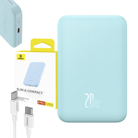 Magnetyczny mini powerbank Baseus 5000mAh 20W (niebieski)