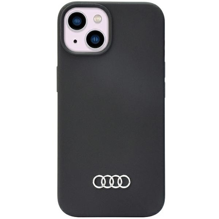 Audi Silikonhülle iPhone 14 6,1&quot; schwarz/schwarz Hardcase AU-LSRIP14-Q3/D1-BK