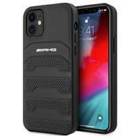 AMG AMHCP12SGSEBK iPhone 12 mini 5,4" czarny/black hardcase Leather Debossed Lines