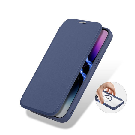 iPhone 15 Pro Magnetic MagSafe Flip Case Dux Ducis Skin X Pro - Blue