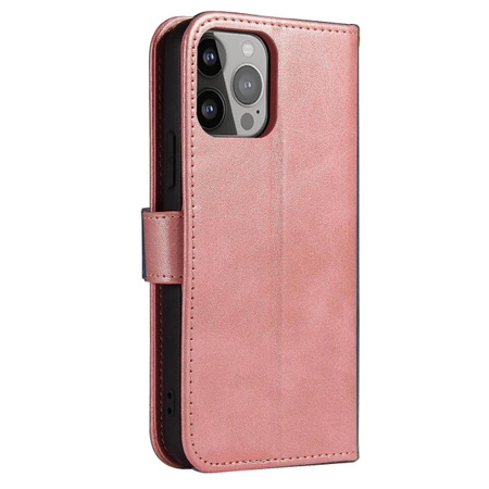 Brieftaschen-Hülle mit Ständer für iPhone 15 Plus Magnethülle – Rosa