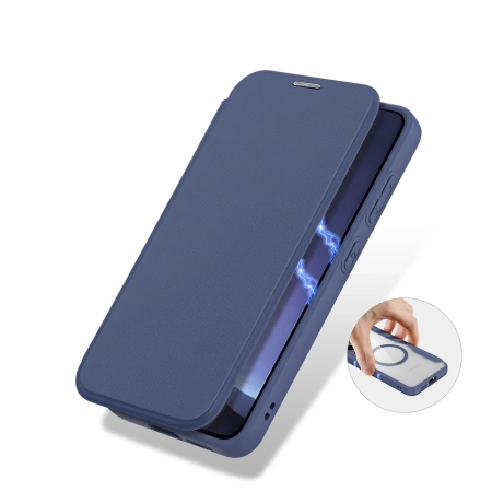 Dux Ducis Skin X Pro case for Samsung Galaxy S25 with MagSafe and wallet - blue