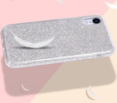 Etui HUAWEI P40 LITE E Brokat Glitter srebrne