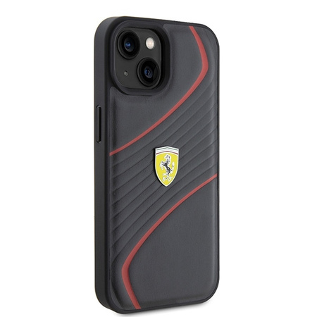 Ferrari FEHCP15SPTWK iPhone 15 6,1&quot; schwarz/schwarzes Hardcase Twist Metal Logo