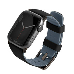 UNIQ pasek Linus Apple Watch Series 4/5/6/7/8/SE/SE2/Ultra 42/44/45mm. Airosoft Silicone czarny/midnight black