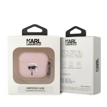 Karl Lagerfeld Silicone NFT Karl Head 3D - Etui AirPods 3 (różowy)