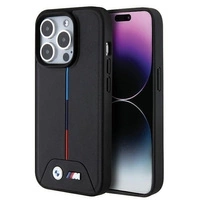 BMW Quilted Tricolor MagSafe Hülle für iPhone 15 Pro Max – Schwarz